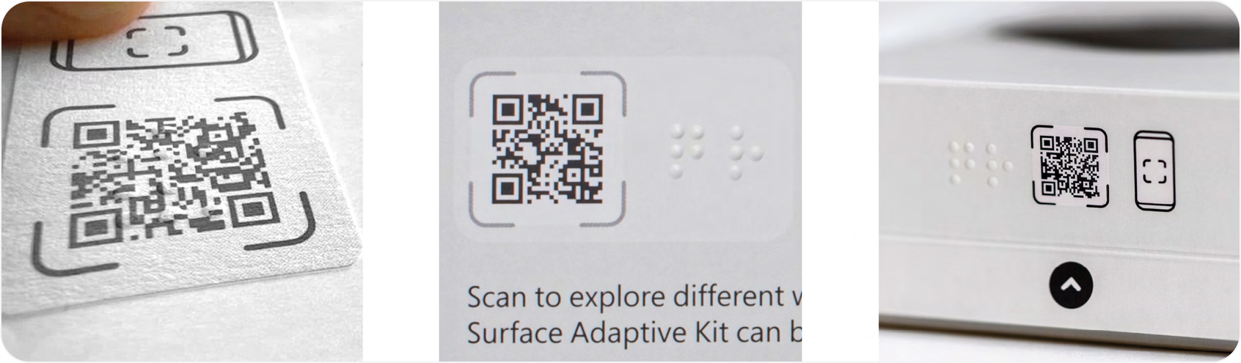 Examples of braille on Microsoft packaging.