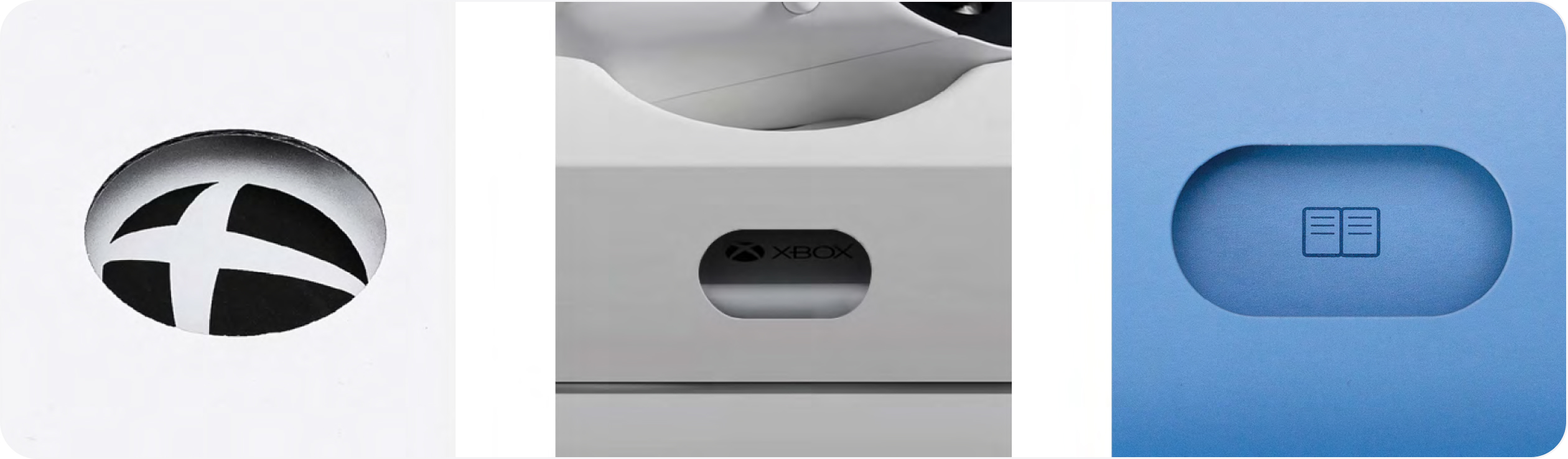 Examples of die cuts from Microsoft packaging.