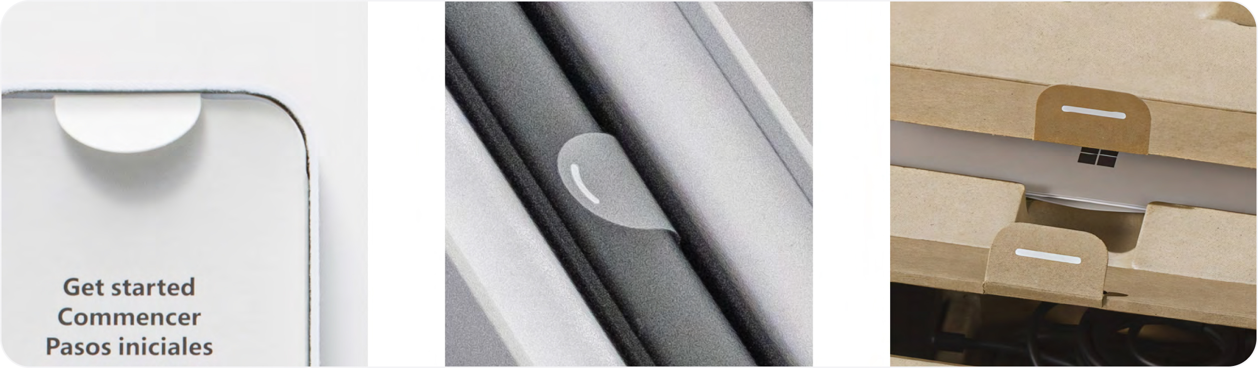 Examples of tabs from Microsoft packaging.